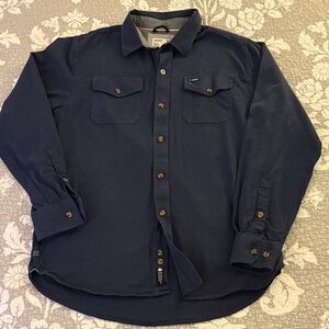 Jetty Dark Blue Cotton Button-Down Shirt ~ Size Large ~ Dark Navy